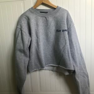 Brandy Melville Cropped Crewneck Sweatshirt